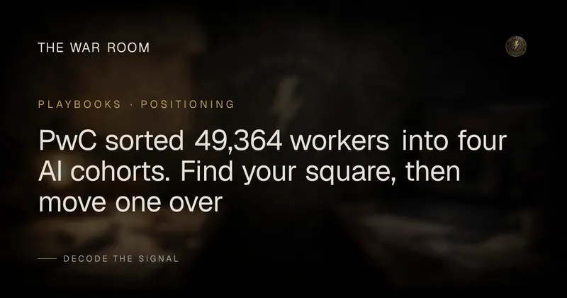 PwC sorted 49,364 workers into four AI cohorts. Find your square, then move one over