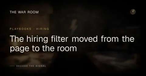 The hiring filter moved from the page to the room