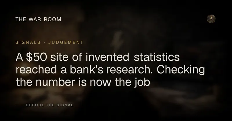 A $50 site of invented statistics reached a bank's research. Checking the number is now the job