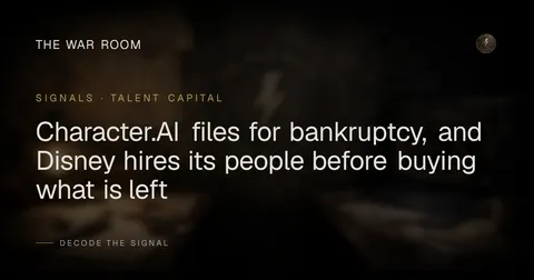 Character.AI files for bankruptcy, and Disney hires its people before buying what is left