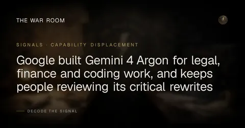 Google built Gemini 4 Argon for legal, finance and coding work, and keeps people reviewing its critical rewrites